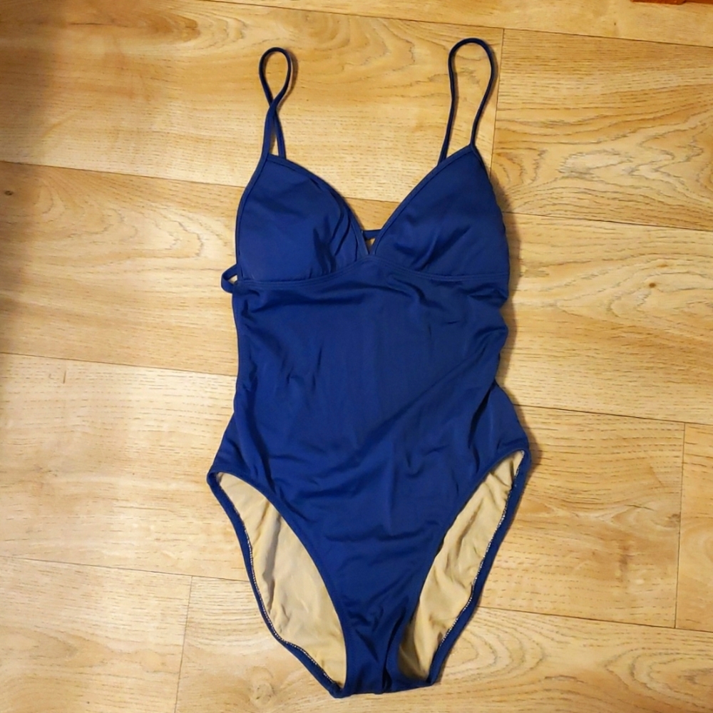 J.Crew strappy navy one piece